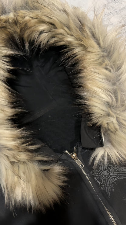 PROFOUND CROSS FUR ZIP-UP HOODIE